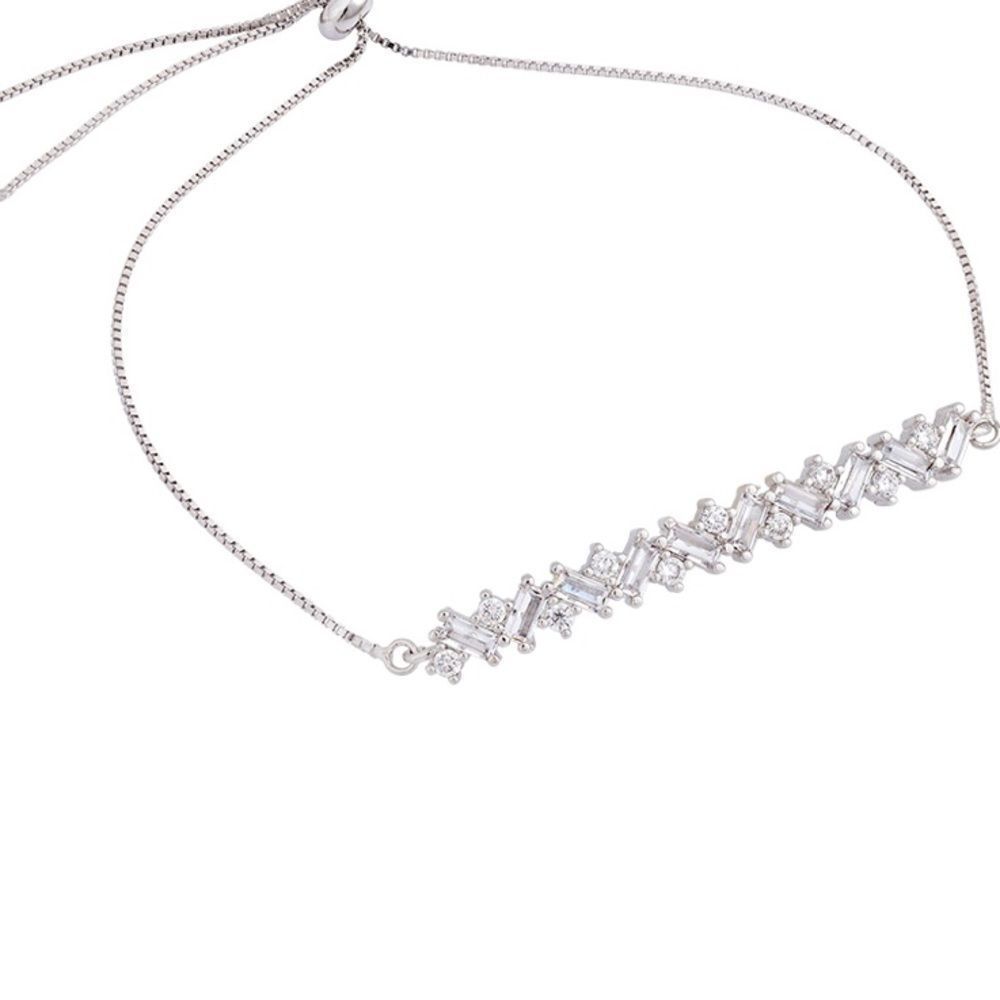 Swarovski authentic Crystals White Rhodium plated pull tie bracelet